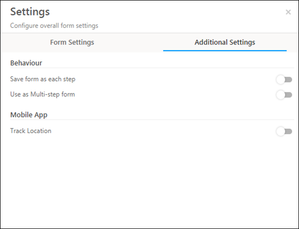 form settings