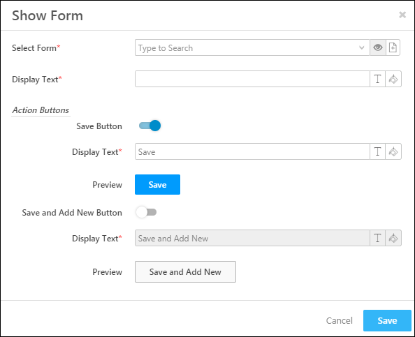 show form configurations