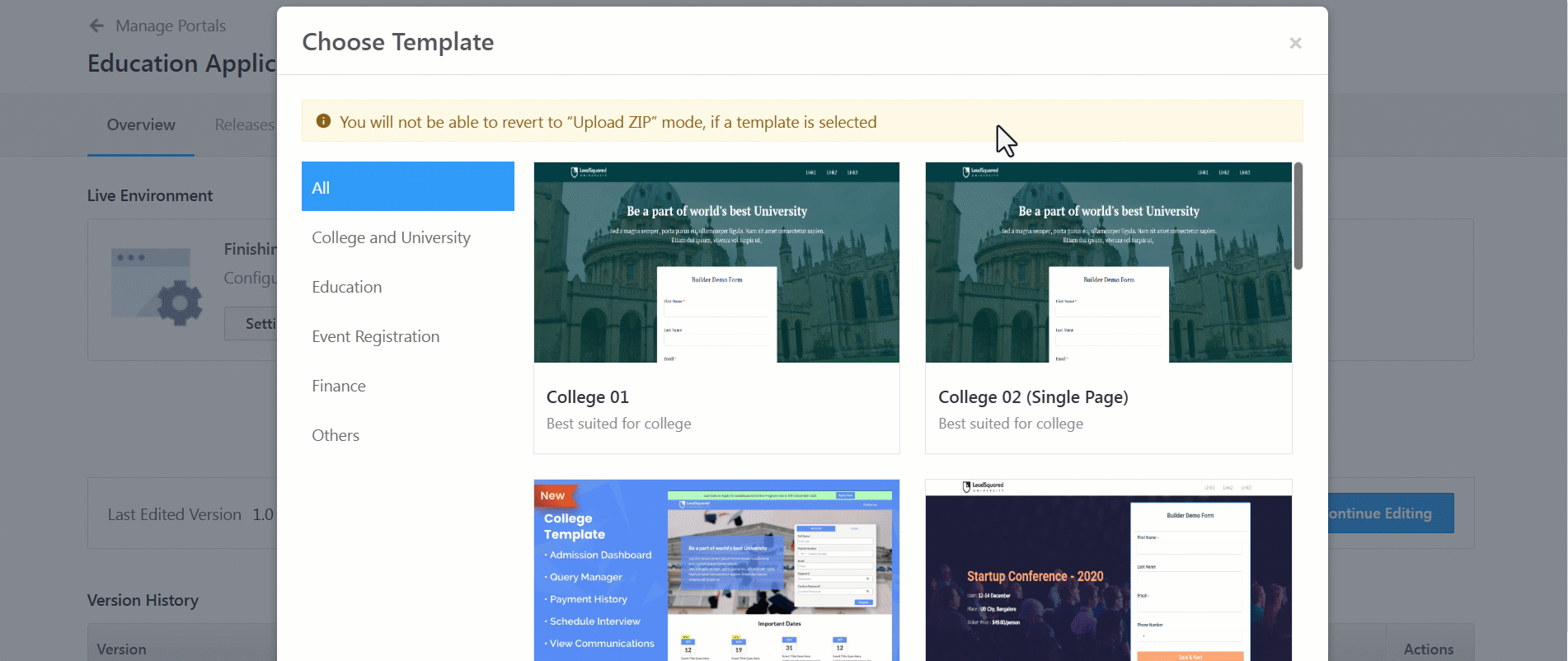 build from scratch in minutes on portals overview