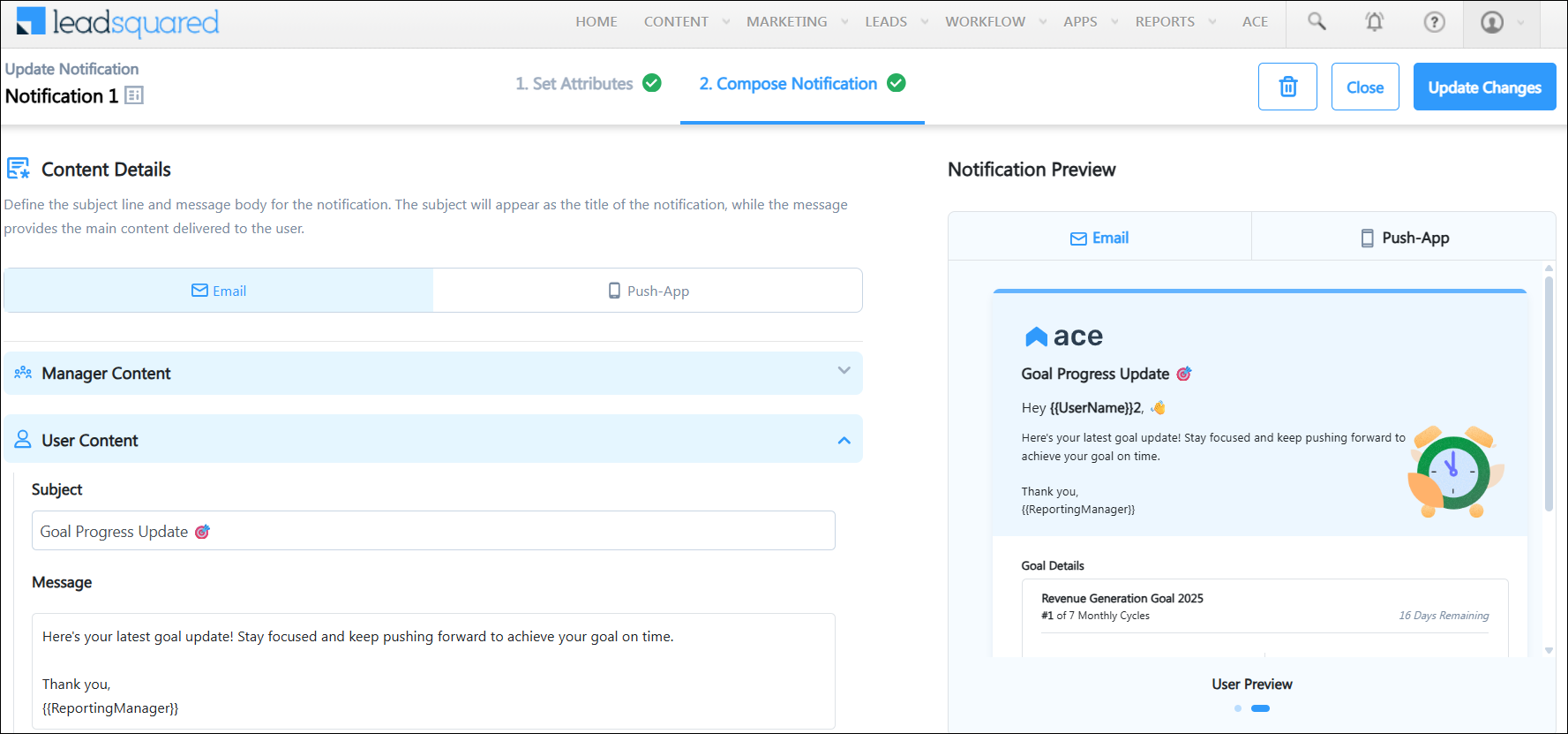 example custom notification
