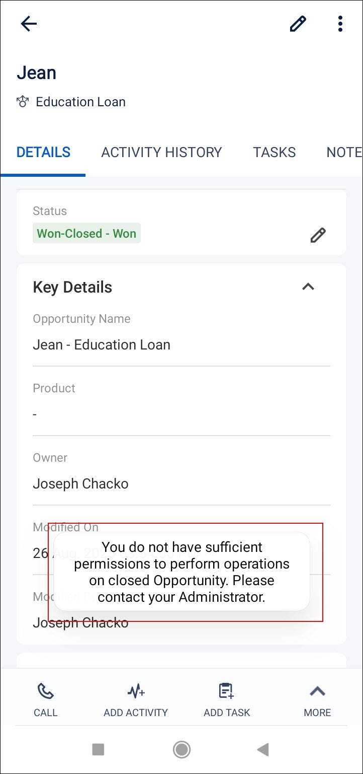 Leadsquared - Closed Opportunities
