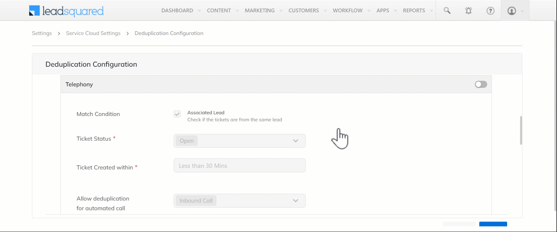LeadSquared Service CRM Deduplication Dedupe