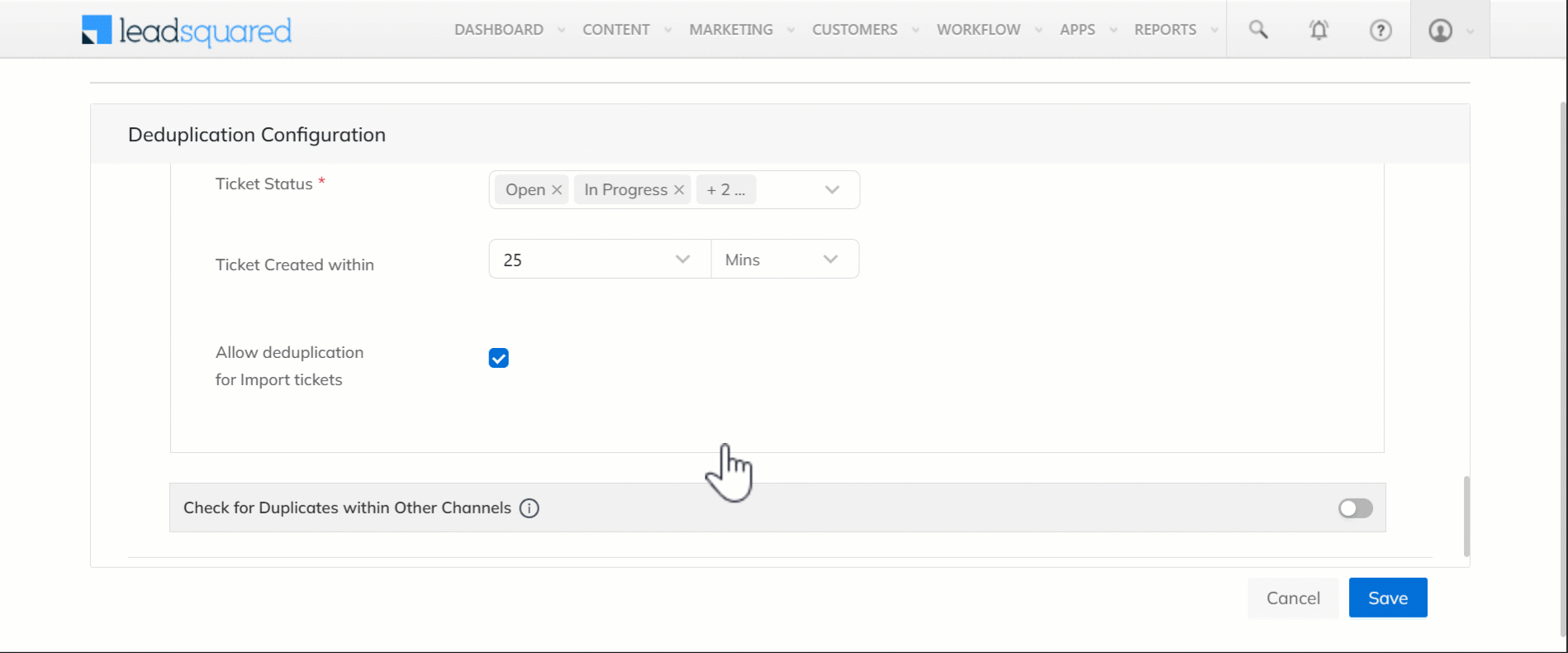 LeadSquared Service CRM Deduplication Dedupe