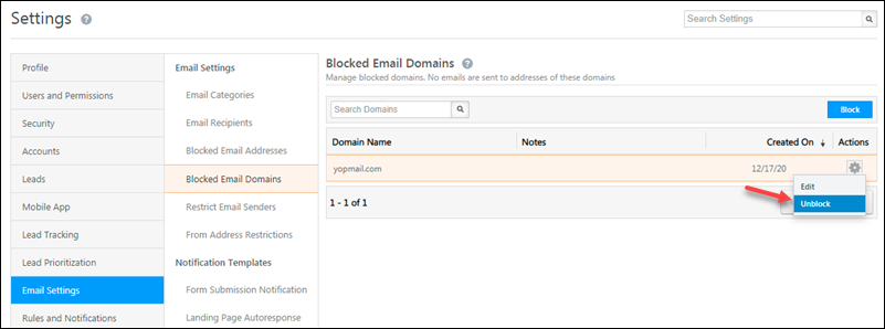 unblock email domain