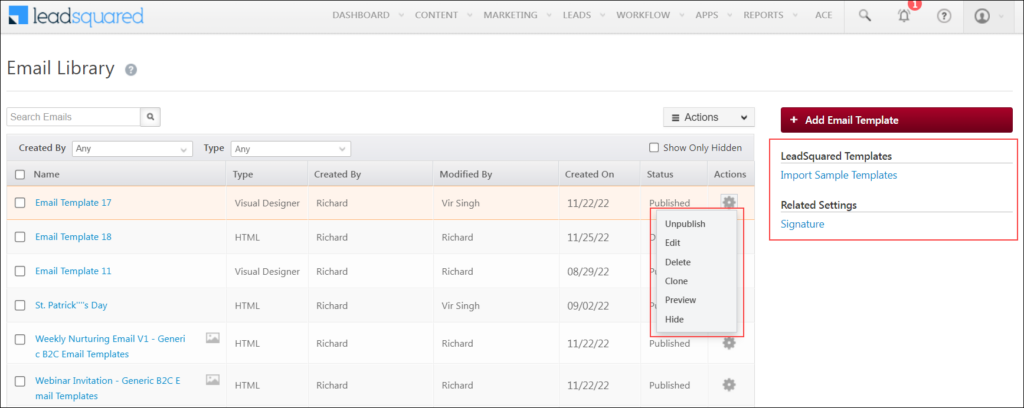 Email Content Module Library Example Email Library - Adding Templates to Email Library - Help & Support
