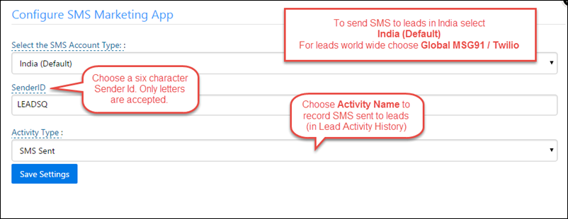 LeadSquared's SMS Marketing App