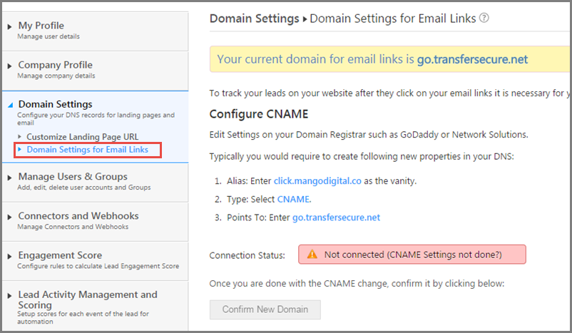 Email Domain Setting