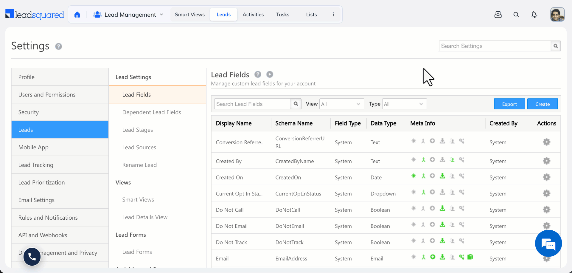 create a dropdown type lead field