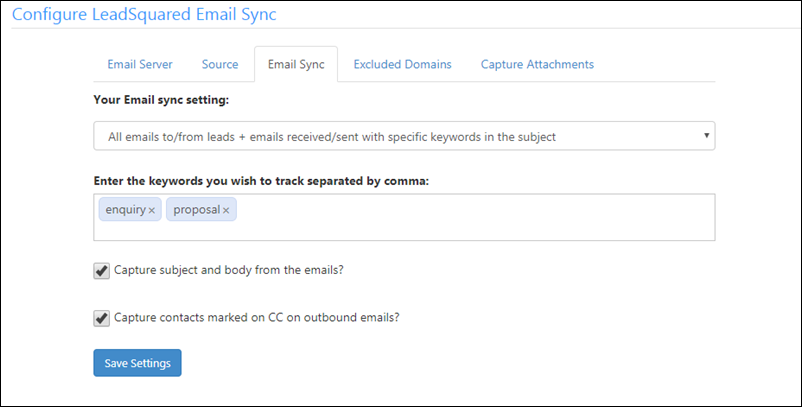 email sync app keywords