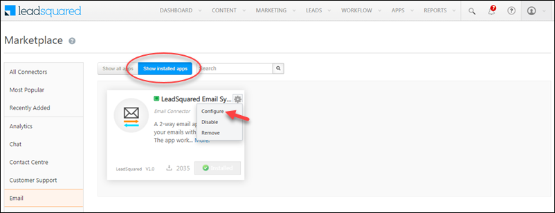 configure email sync app
