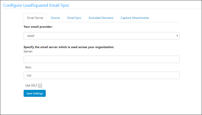 lsq email sync configs