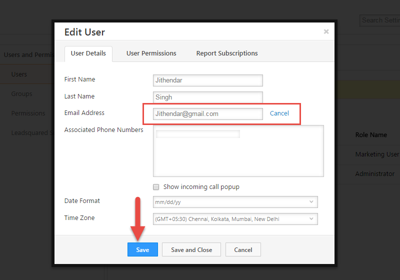 User Id change x3 LeadSquared Help and Support