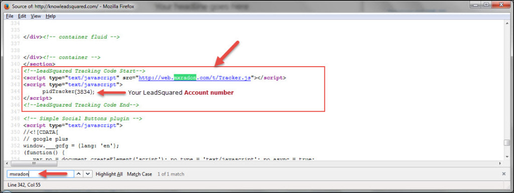 Find LeadSquared Tracking Script on my Website - Help & Support