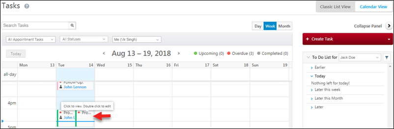 edit tasks in calendar view