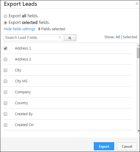 Export Leads from LeadSquared
