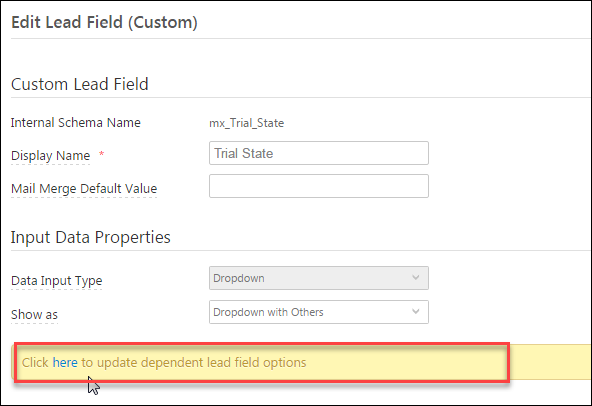 LeadSquared Dependent Lead Fields