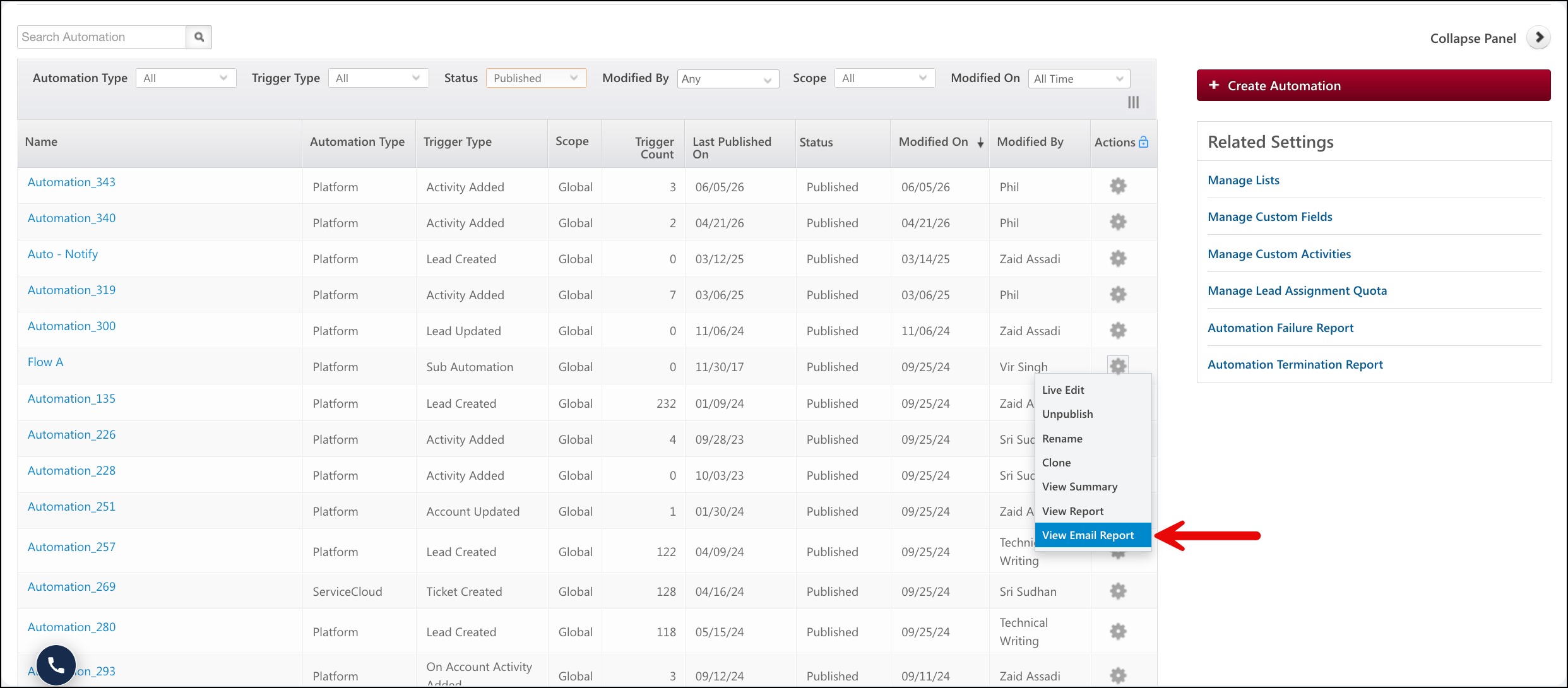 view email report
