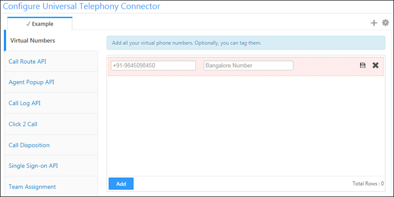 configure virtual numbers