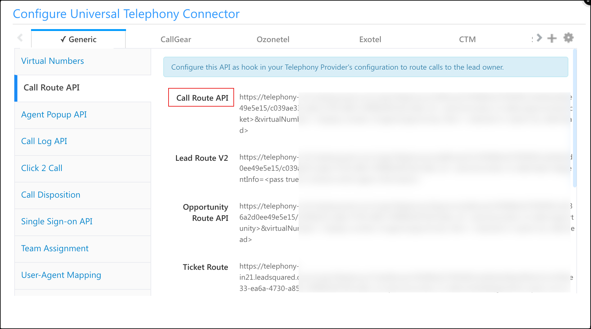 new call route UI UTC