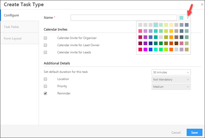 create task type colour picker