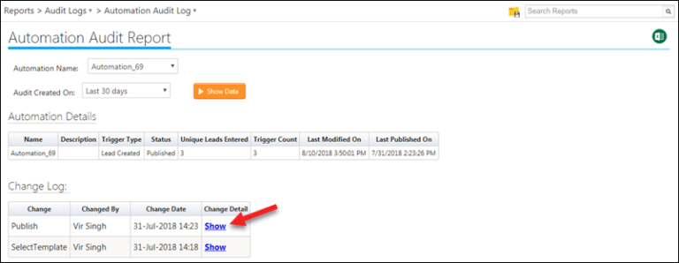 Automation Audit Logs - Help & Support