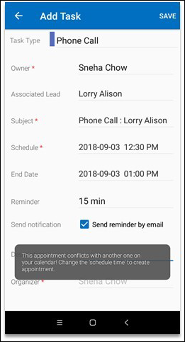 creating conflicting appointments