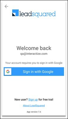 Sign in to LSQ Mobile with Google