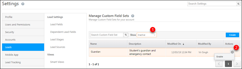enable custom field sets