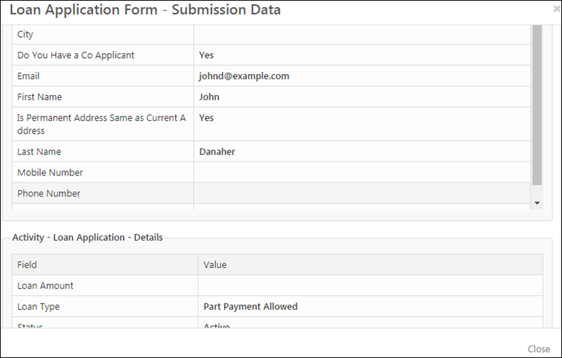 form activity submission data