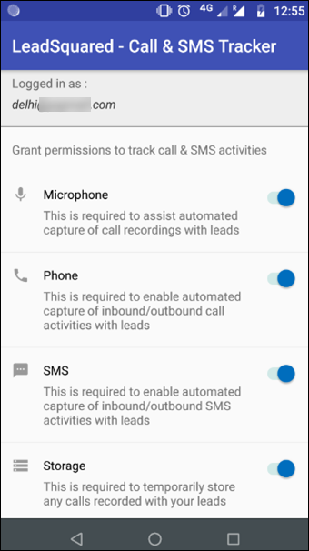call and sms tracker permissions