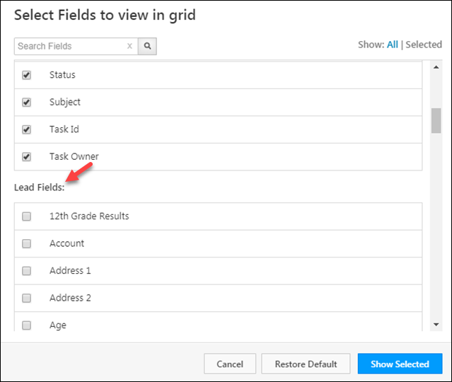 smart views task grid customization