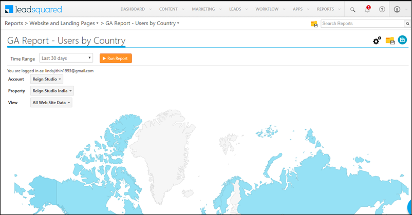 users by country report