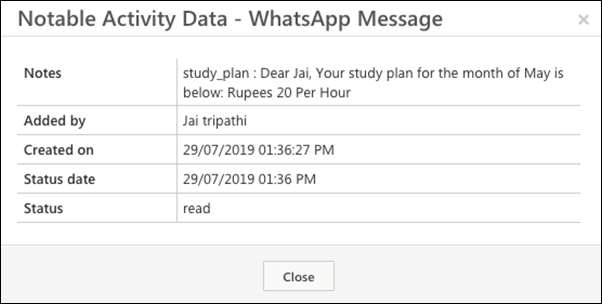 whatsapp activity details