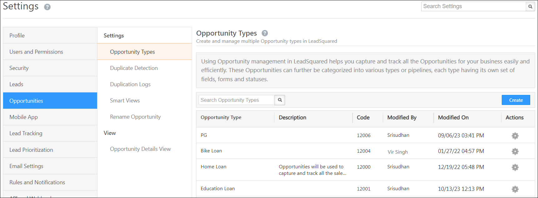 LeadSquared Opportunity Management
