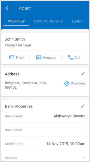 account primary contact on android