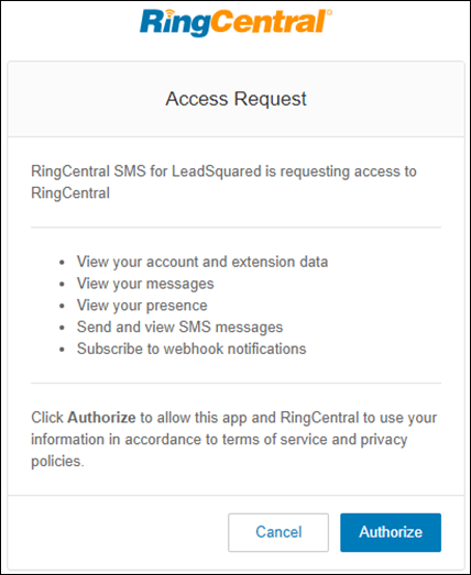 Ringcentral texting app permissions