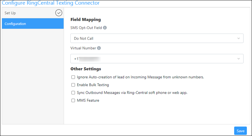 RingCentral Texting Connector in LeadSquared