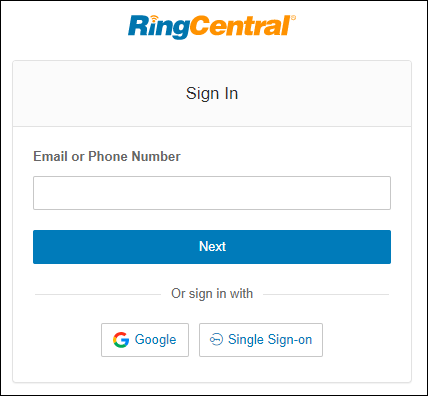 Signin with ringcentral
