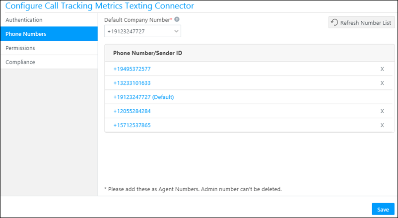 Ctm phone number config
