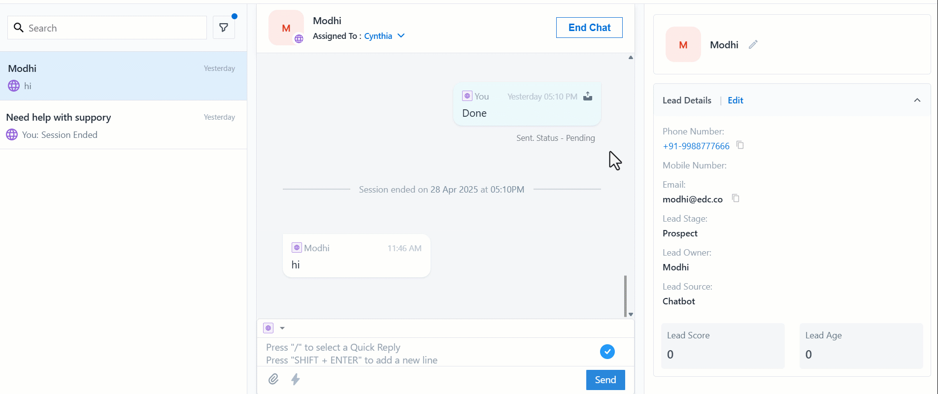 quick reply converse preview