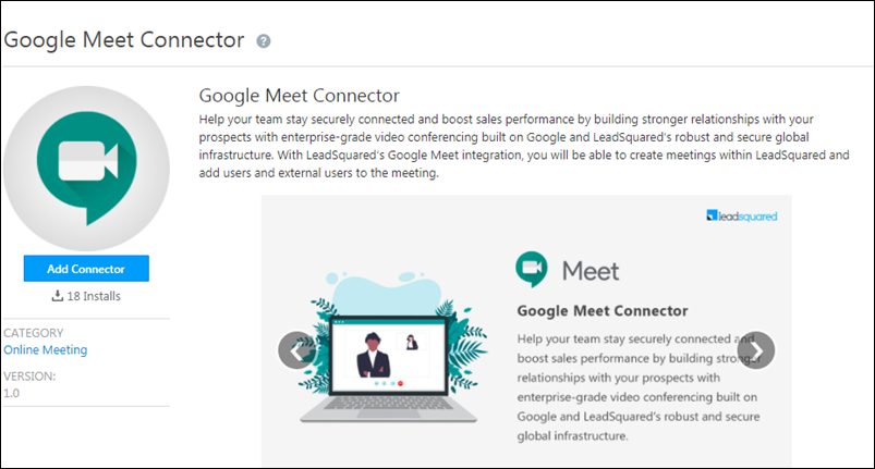 Google Meet Connector for LeadSquared