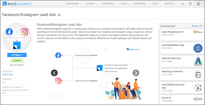 LeadSquared Facebook Instagram Integration