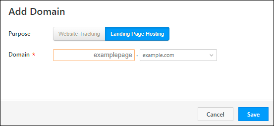 add new landing page domain
