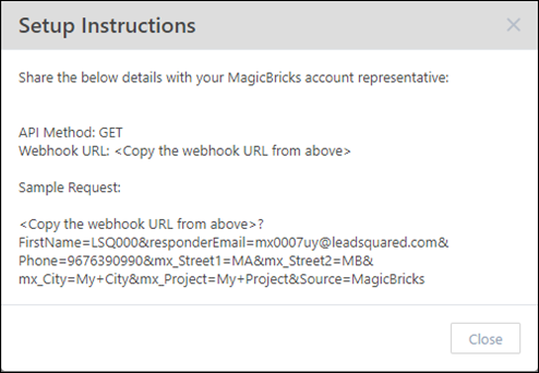Integrate LeadSquared with MagicBricks