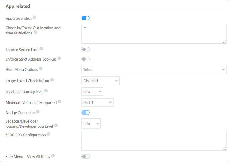 Mobile App Additional Settings - Help & Support