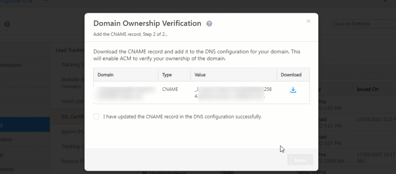 LeadSquared SSL Certificate