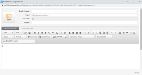 email actions list