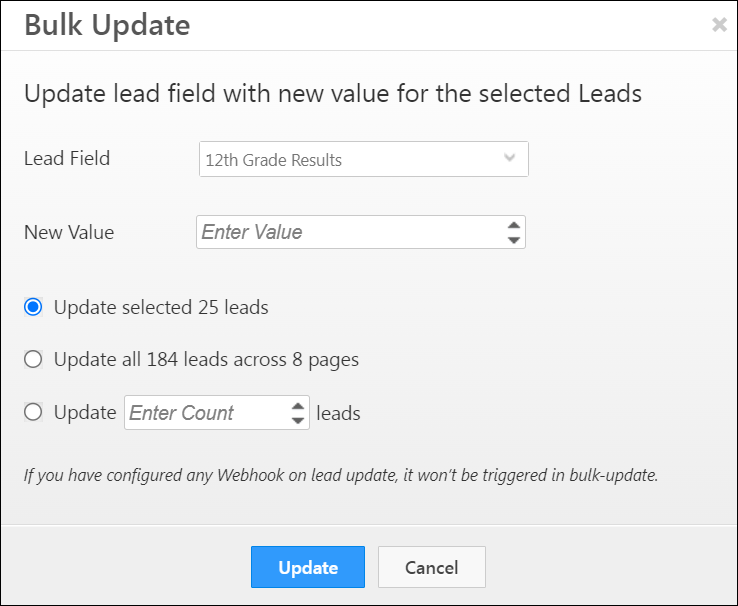 LeadSquared - Manage Leads Bulk Update