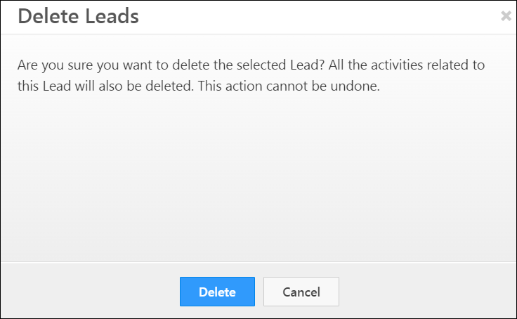 LeadSquared - Manage Leads Delete