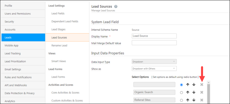 Settings: Managing Lead Sources - Help & Support